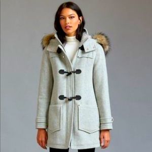 Grey Toggle Parka w/detachable fur on hood (XS)